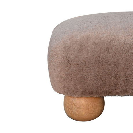 Mocha Faux Fur Nordic Footstool NOVEX FURNITURES