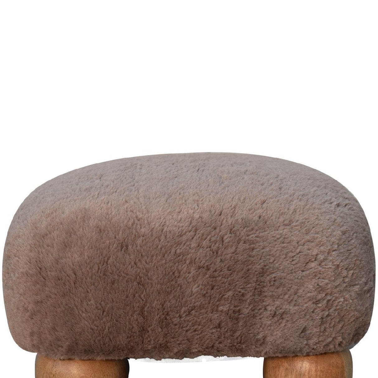 Mocha Faux Fur Nordic Footstool NOVEX FURNITURES