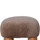 Mocha Faux Fur Nordic Footstool NOVEX FURNITURES