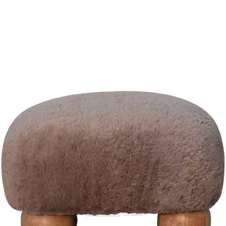 Mocha Faux Fur Nordic Footstool NOVEX FURNITURES