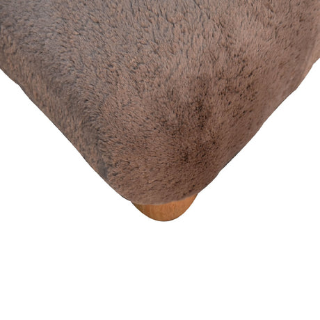 Mocha Faux Fur Nordic Footstool NOVEX FURNITURES