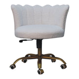 White Boucle Swivel Chair NOVEX FURNITURES