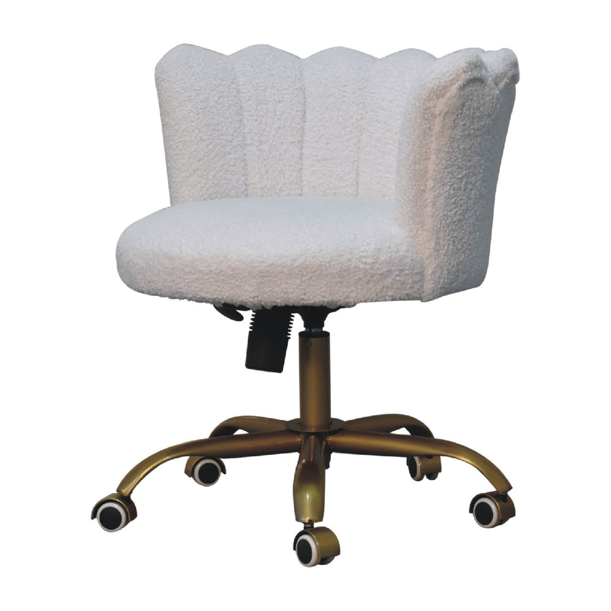 White Boucle Swivel Chair NOVEX FURNITURES