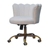 White Boucle Swivel Chair NOVEX FURNITURES