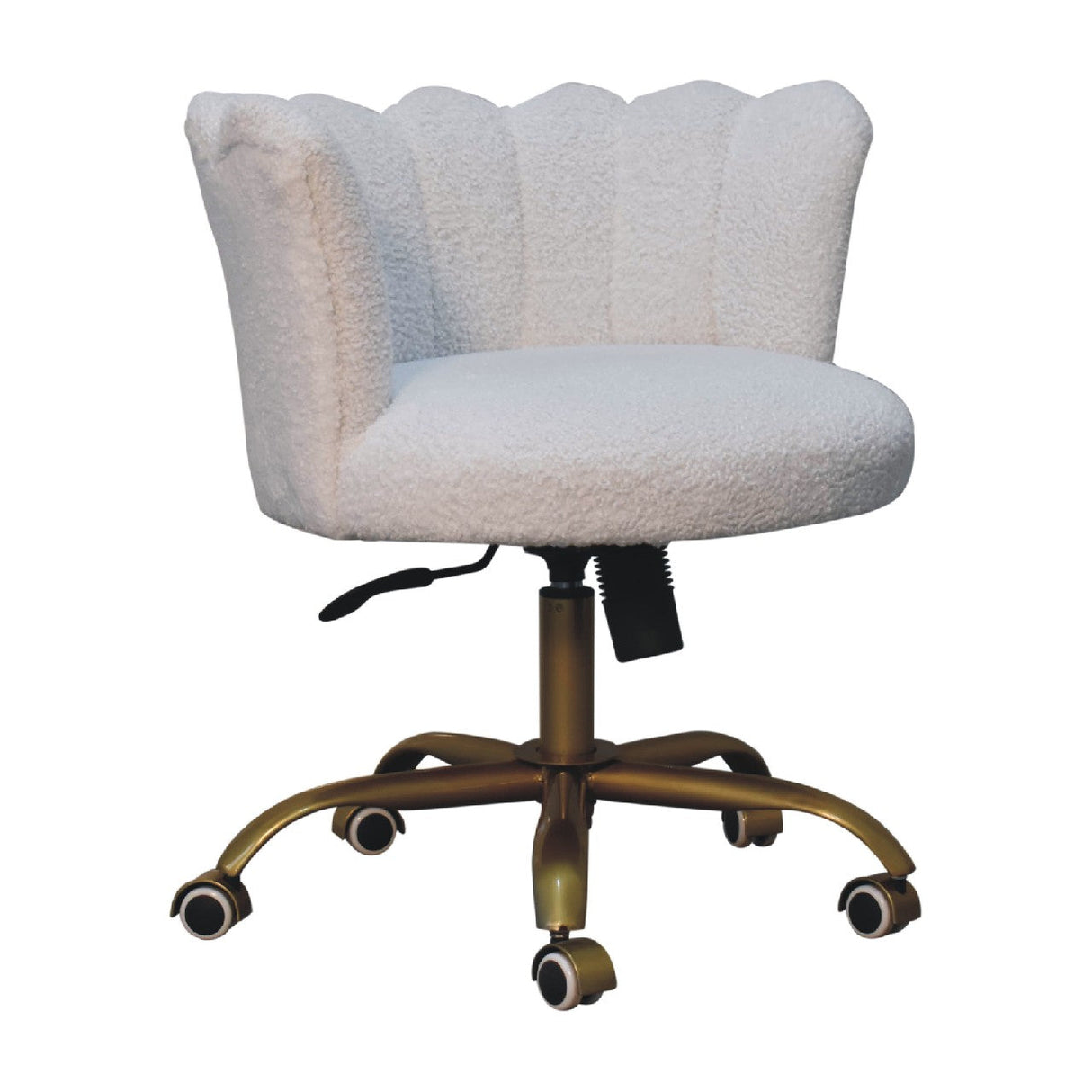 White Boucle Swivel Chair NOVEX FURNITURES
