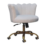White Boucle Swivel Chair NOVEX FURNITURES