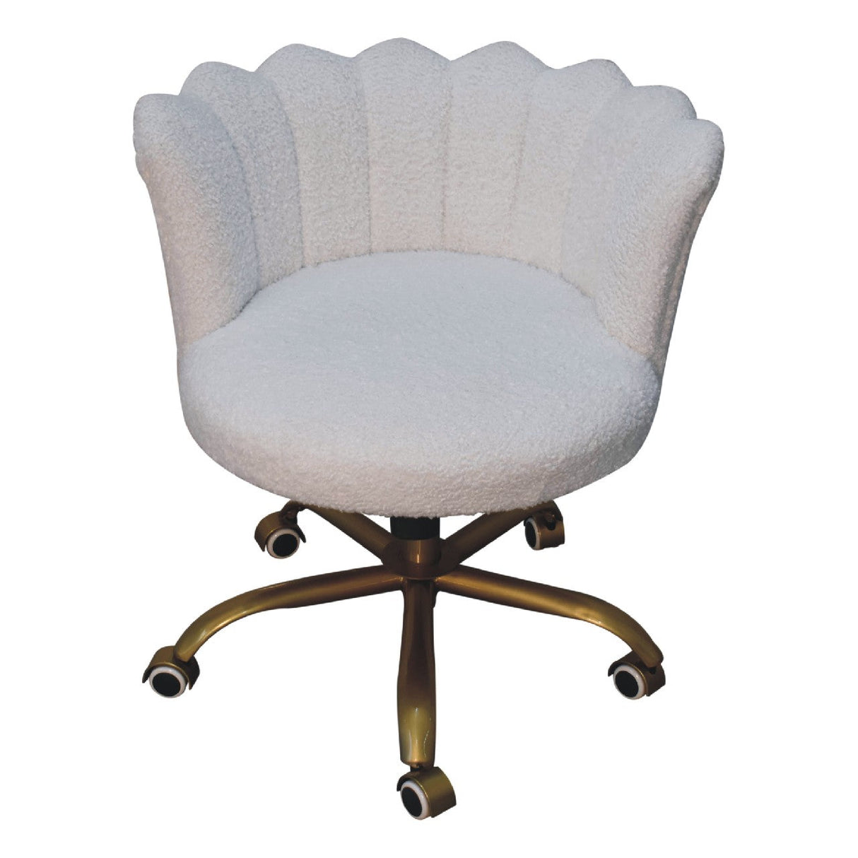 White Boucle Swivel Chair NOVEX FURNITURES