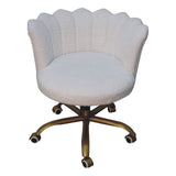 White Boucle Swivel Chair NOVEX FURNITURES