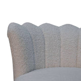 White Boucle Swivel Chair NOVEX FURNITURES