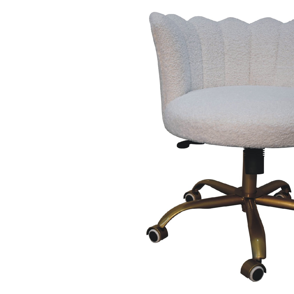 White Boucle Swivel Chair NOVEX FURNITURES