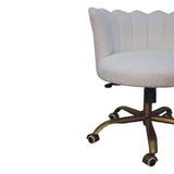 White Boucle Swivel Chair NOVEX FURNITURES