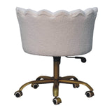 White Boucle Swivel Chair NOVEX FURNITURES