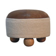 Cream Boucle Buffalo Footstool NOVEX FURNITURES