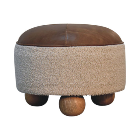 Cream Boucle Buffalo Footstool NOVEX FURNITURES