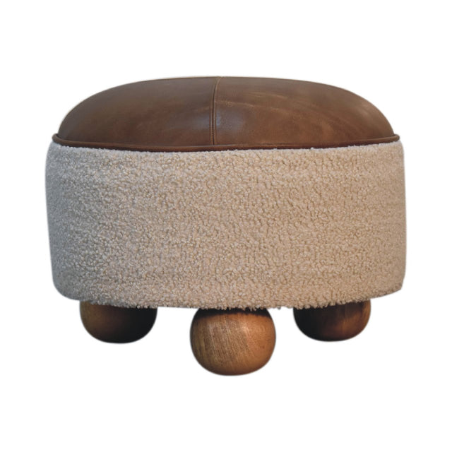 Cream Boucle Buffalo Footstool NOVEX FURNITURES