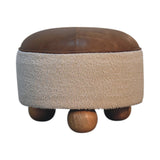 Cream Boucle Buffalo Footstool NOVEX FURNITURES