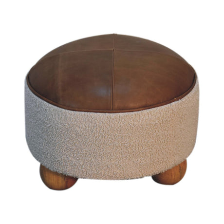 Cream Boucle Buffalo Footstool NOVEX FURNITURES