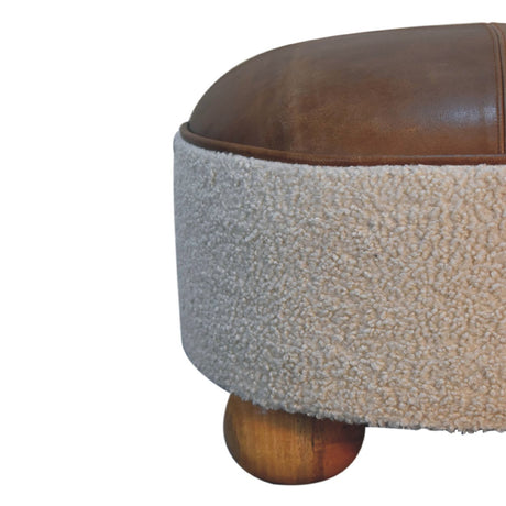 Cream Boucle Buffalo Footstool NOVEX FURNITURES
