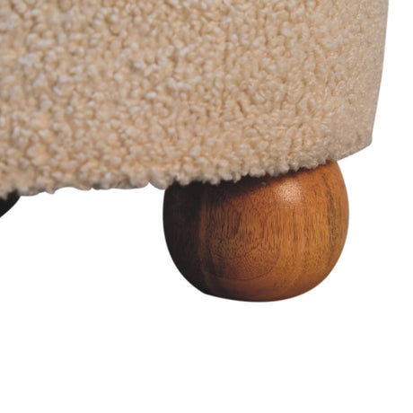 Cream Boucle Buffalo Footstool NOVEX FURNITURES