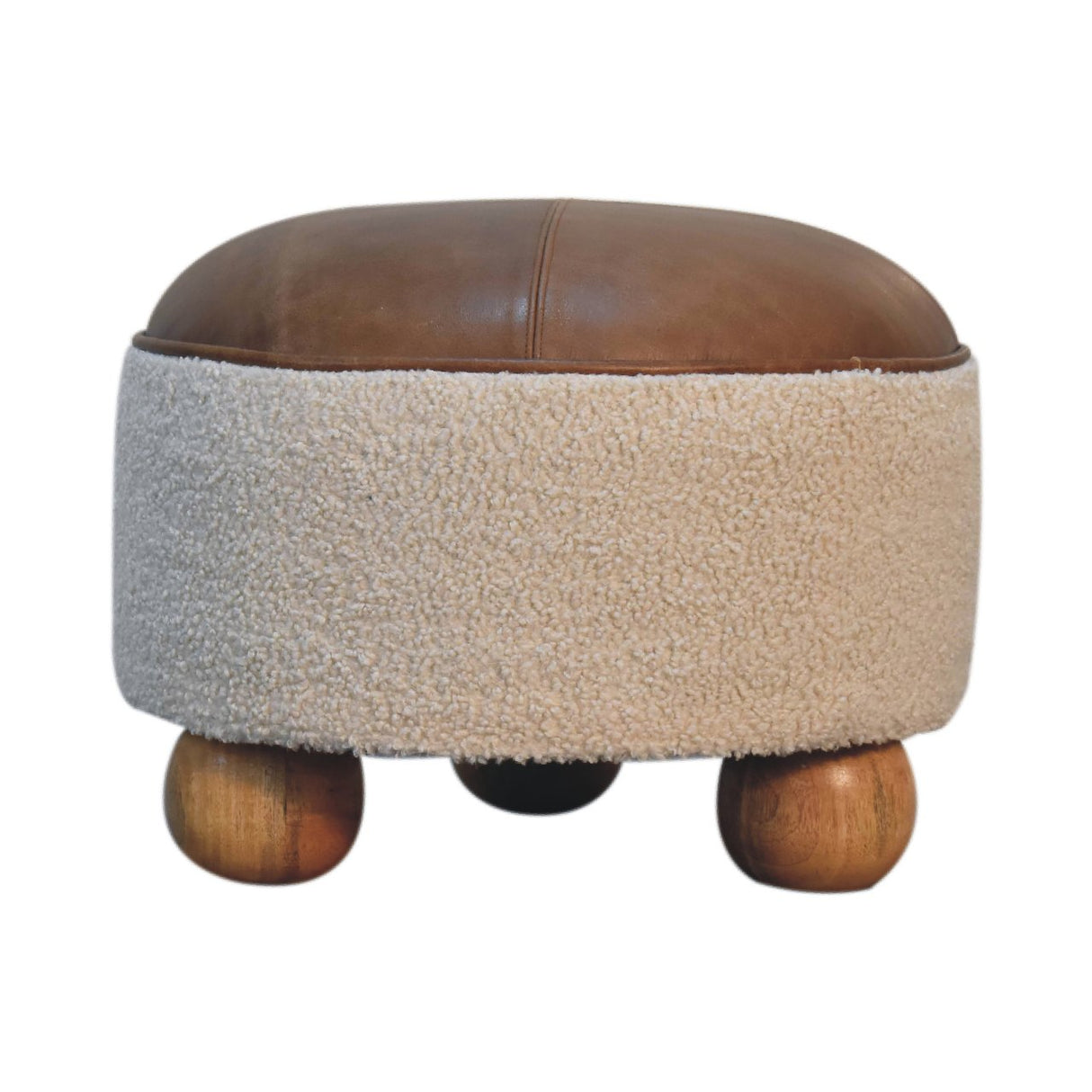 Cream Boucle Buffalo Footstool NOVEX FURNITURES