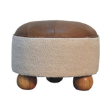 Cream Boucle Buffalo Footstool NOVEX FURNITURES