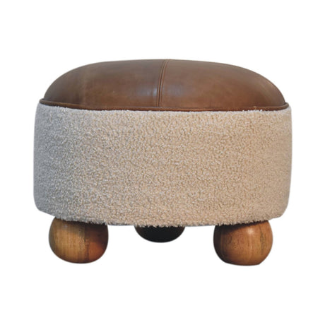 Cream Boucle Buffalo Footstool NOVEX FURNITURES