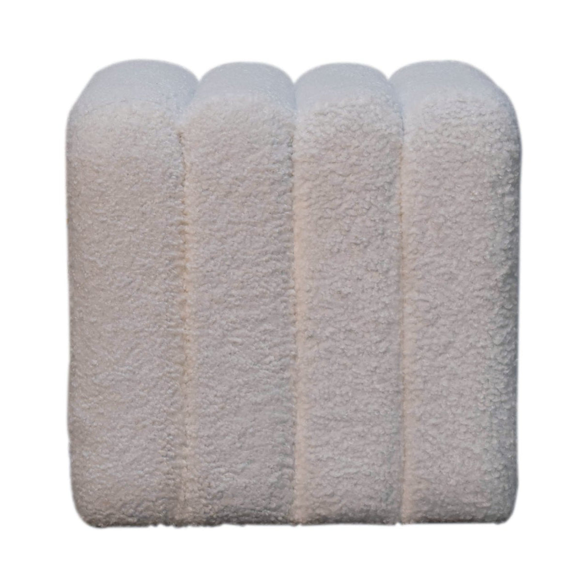 White Wavy Boucle Footstool NOVEX FURNITURES