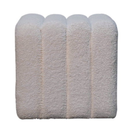 White Wavy Boucle Footstool NOVEX FURNITURES