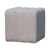 White Wavy Boucle Footstool NOVEX FURNITURES