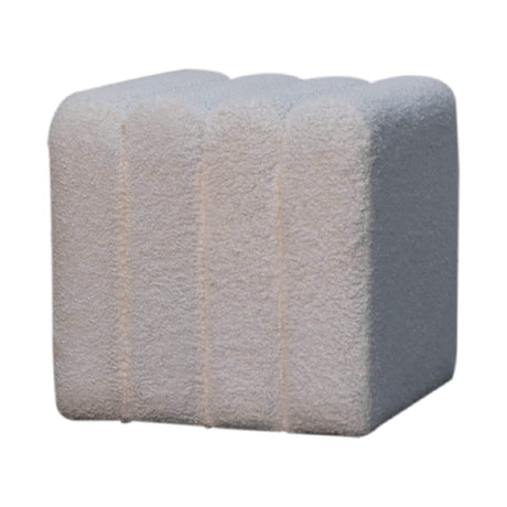 White Wavy Boucle Footstool NOVEX FURNITURES