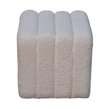 White Wavy Boucle Footstool NOVEX FURNITURES