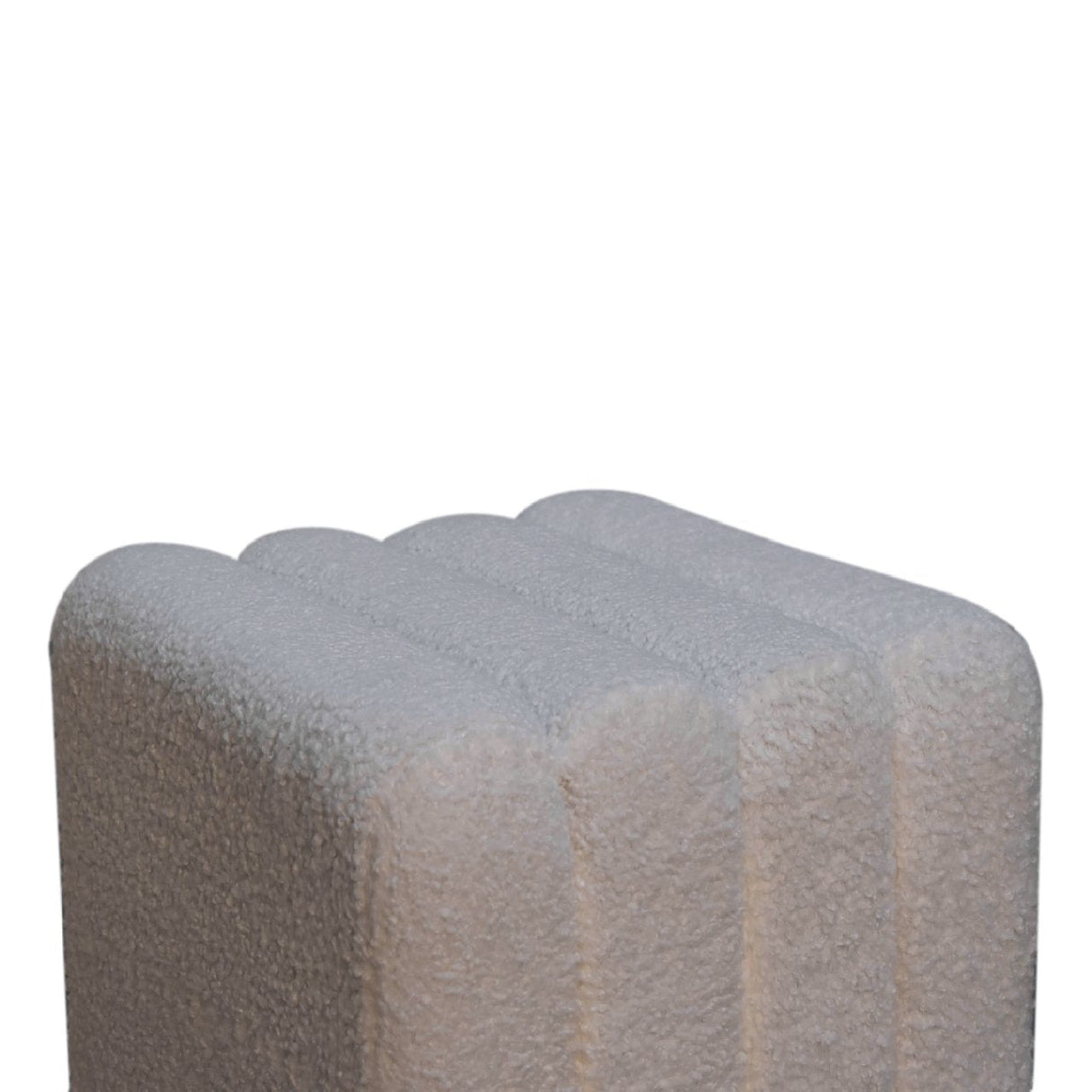 White Wavy Boucle Footstool NOVEX FURNITURES