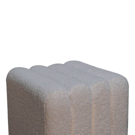 White Wavy Boucle Footstool NOVEX FURNITURES