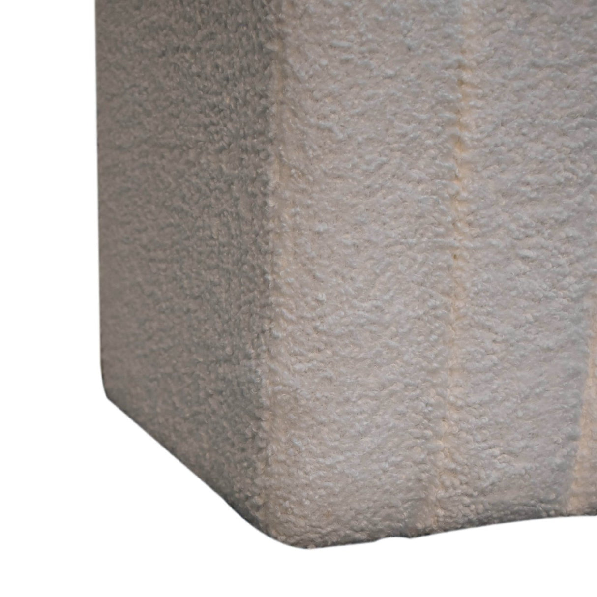 White Wavy Boucle Footstool NOVEX FURNITURES