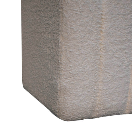 White Wavy Boucle Footstool NOVEX FURNITURES