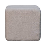 White Wavy Boucle Footstool NOVEX FURNITURES