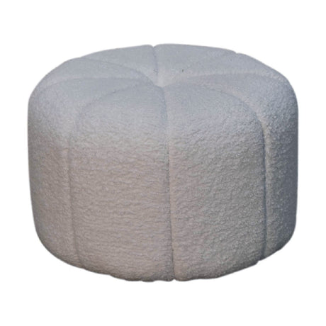 White Boucle Circus Footstool NOVEX FURNITURES