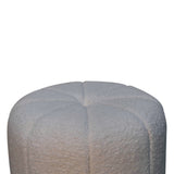 White Boucle Circus Footstool NOVEX FURNITURES