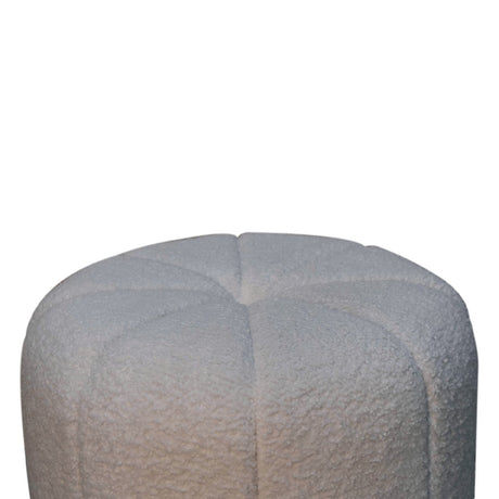 White Boucle Circus Footstool NOVEX FURNITURES