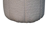 White Boucle Circus Footstool NOVEX FURNITURES