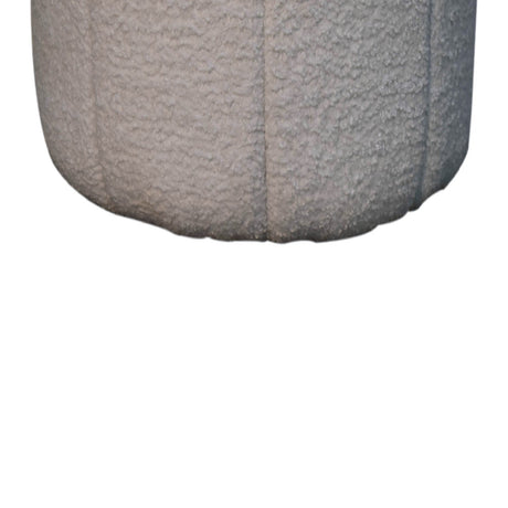 White Boucle Circus Footstool NOVEX FURNITURES
