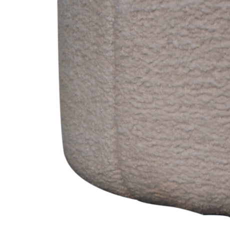 White Boucle Circus Footstool NOVEX FURNITURES