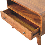 Mini Chestnut Curved Media Unit - NOVEX FURNITURE