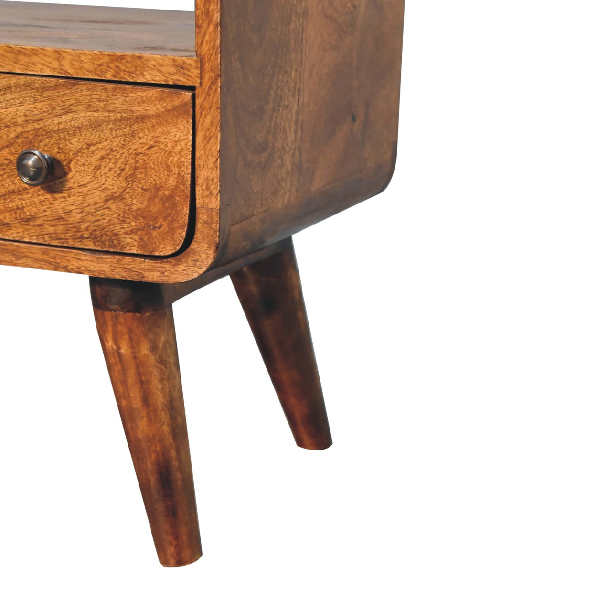 Mini Chestnut Curved Media Unit - NOVEX FURNITURE