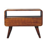 Mini Chestnut Curved Media Unit - NOVEX FURNITURE