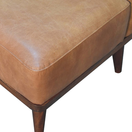 Tan Buffalo Backrest Footstool NOVEX FURNITURES