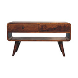Reverse Curved Chestnut Media Unit NOVEX FURNITURES