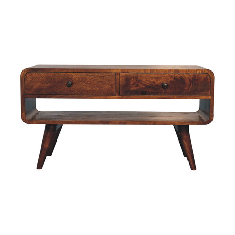 Reverse Curved Chestnut Media Unit NOVEX FURNITURES