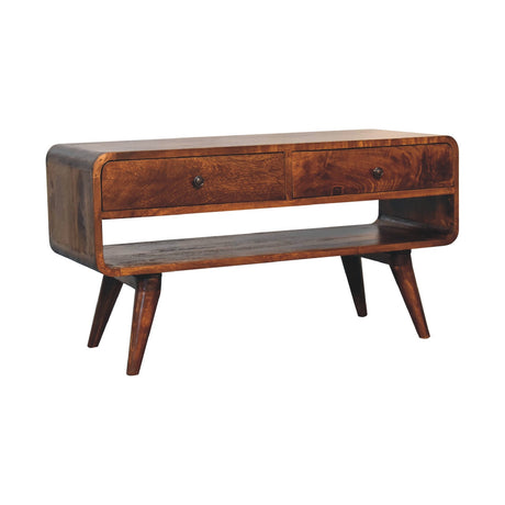 Reverse Curved Chestnut Media Unit NOVEX FURNITURES