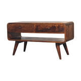 Reverse Curved Chestnut Media Unit NOVEX FURNITURES